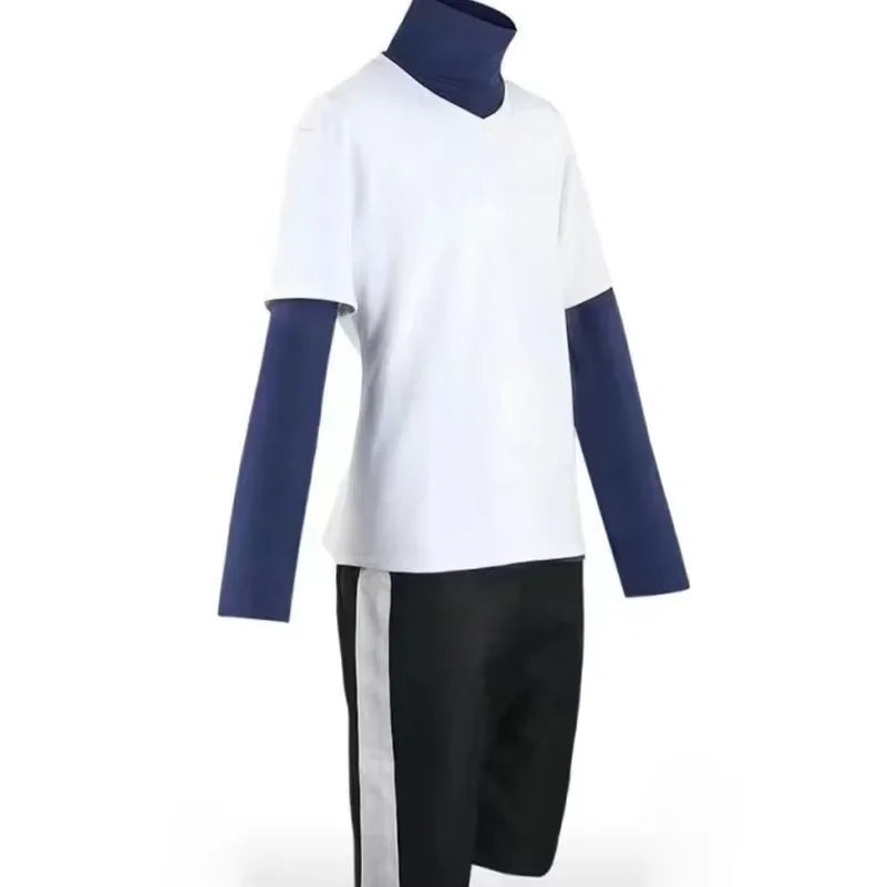 Hunter X Hunter Killua Zoldyck Costume Whiter Short Sleeve and Black Shorts Suit for Man - Clothing only / L