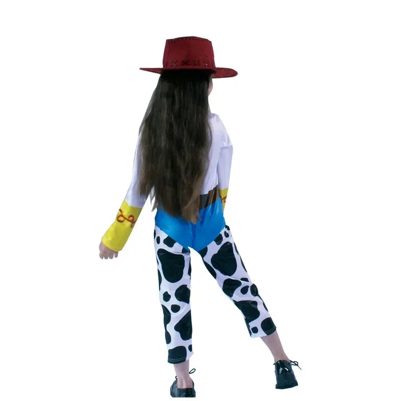 Movie Story Jessie Cosplay Costumes Cowgirl Bodysuits Hat Suits Halloween Cowboy Woody Roleplay Party Clothing