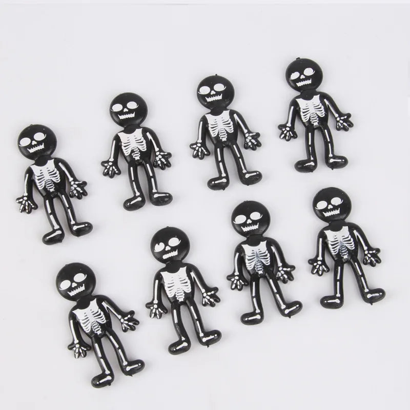10Pcs Horror TPR Stretchable Skeleton Skull Man Prank Toys for Halloween Party Favors Kids Birthday Pianta - product image 5