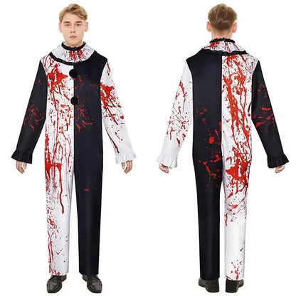 Art the Clown Costume ‌Terrifierr 3 Bloody Outfits Killer Clowns Jumpsuits for Halloween - Male Costume / XL