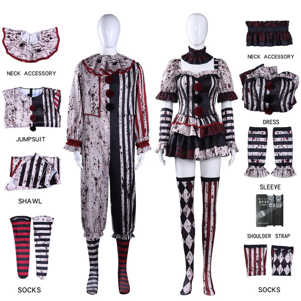 Horror Clown Costume Set for Adults