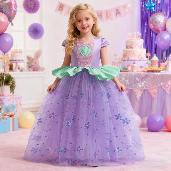 Girls Mermaid Princess Halloween Costume Dress