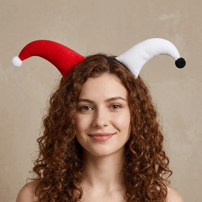 Cute Clown Headband Flexible Colorful Style Costume Hairbands Lightweight Hair Accessories - Black White