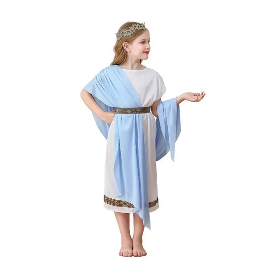 Kids' Greek Mythology Shawl Belt Headwear Suit Costume