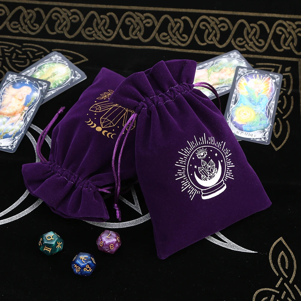 Embroidered Velvet Tarot Card Storage Bag