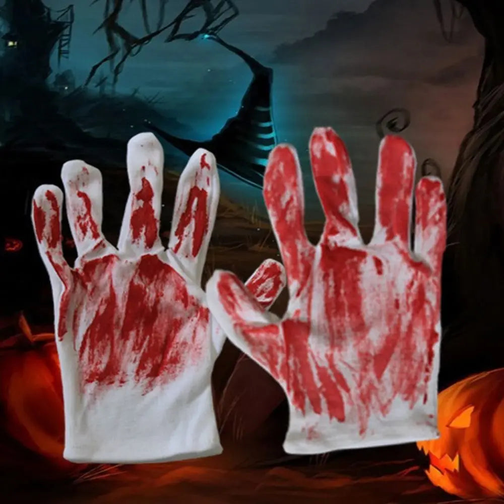 Ghost Realistic Blood Stain Mittens Zombie Props Mask - alternate view 3