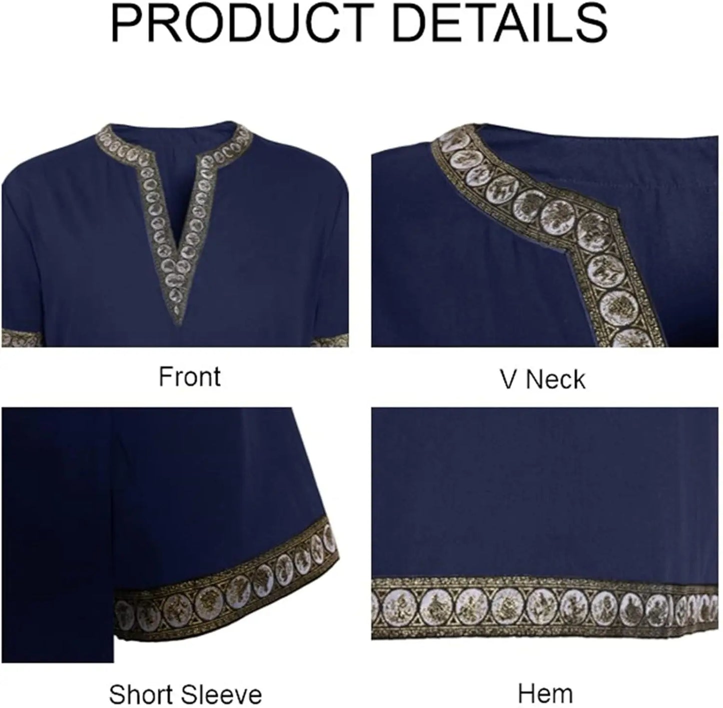 Men's Medieval Knight Tunic Renaissance Mercenary Scottish Warrior LARP Costume - alternate view 3