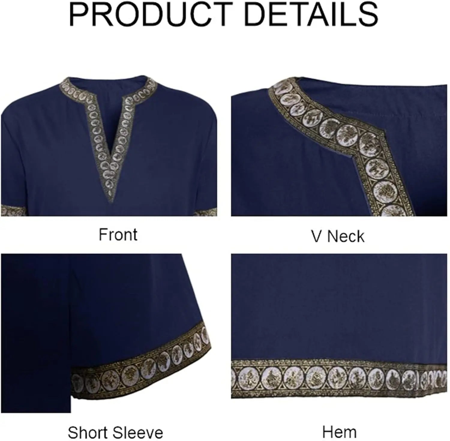 Men's Medieval Knight Tunic Renaissance Mercenary Scottish Warrior LARP Costume - alternate view 3