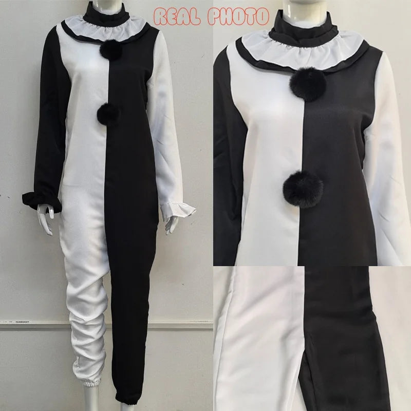 Art the Clown Costume Movie Terrifier 2 Art the Clown Costume Jumpsuit Mask Halloween - Costume and mask C / M