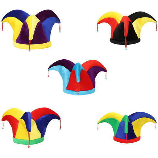 Halloween Costume Clown Hat Unisex Clown Hat Cap with Bells Costume Accessories Adult - Type A / One Size