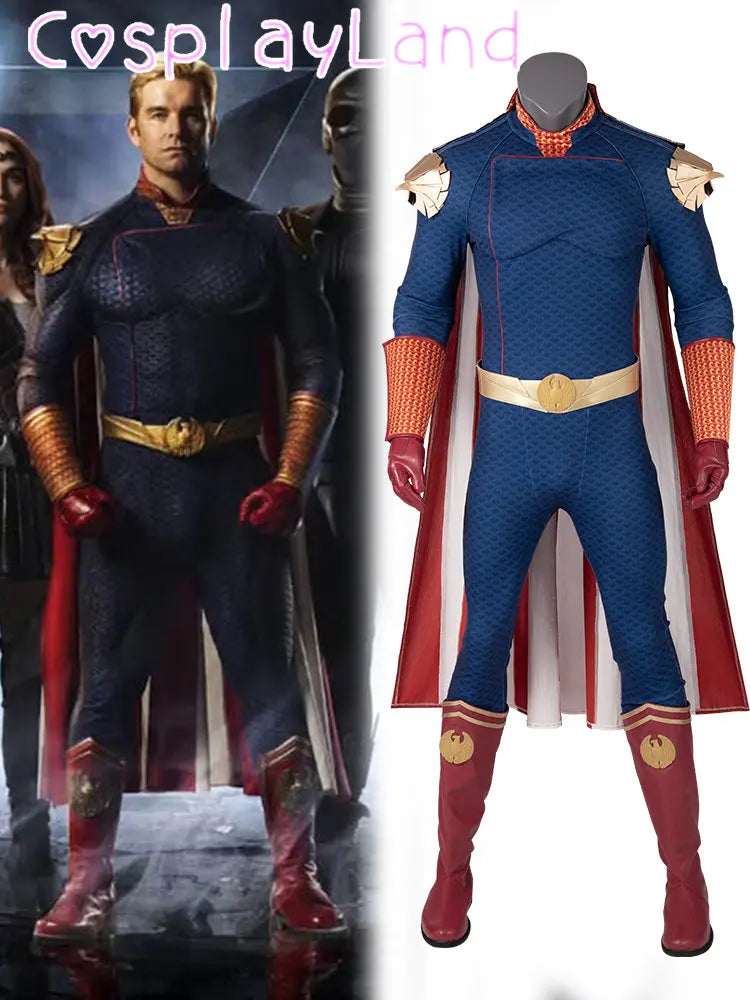 The Boys Homelander Cospaly Superhero Costume Adult Halloween Costumes Antony Starr - Boots Only / S