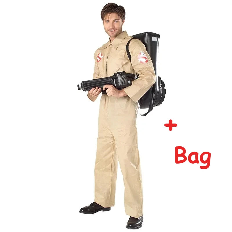 Halloween Father Ghostbusters Costumes Themed Costume Uniform Jumpsuit with - A / Kid XL