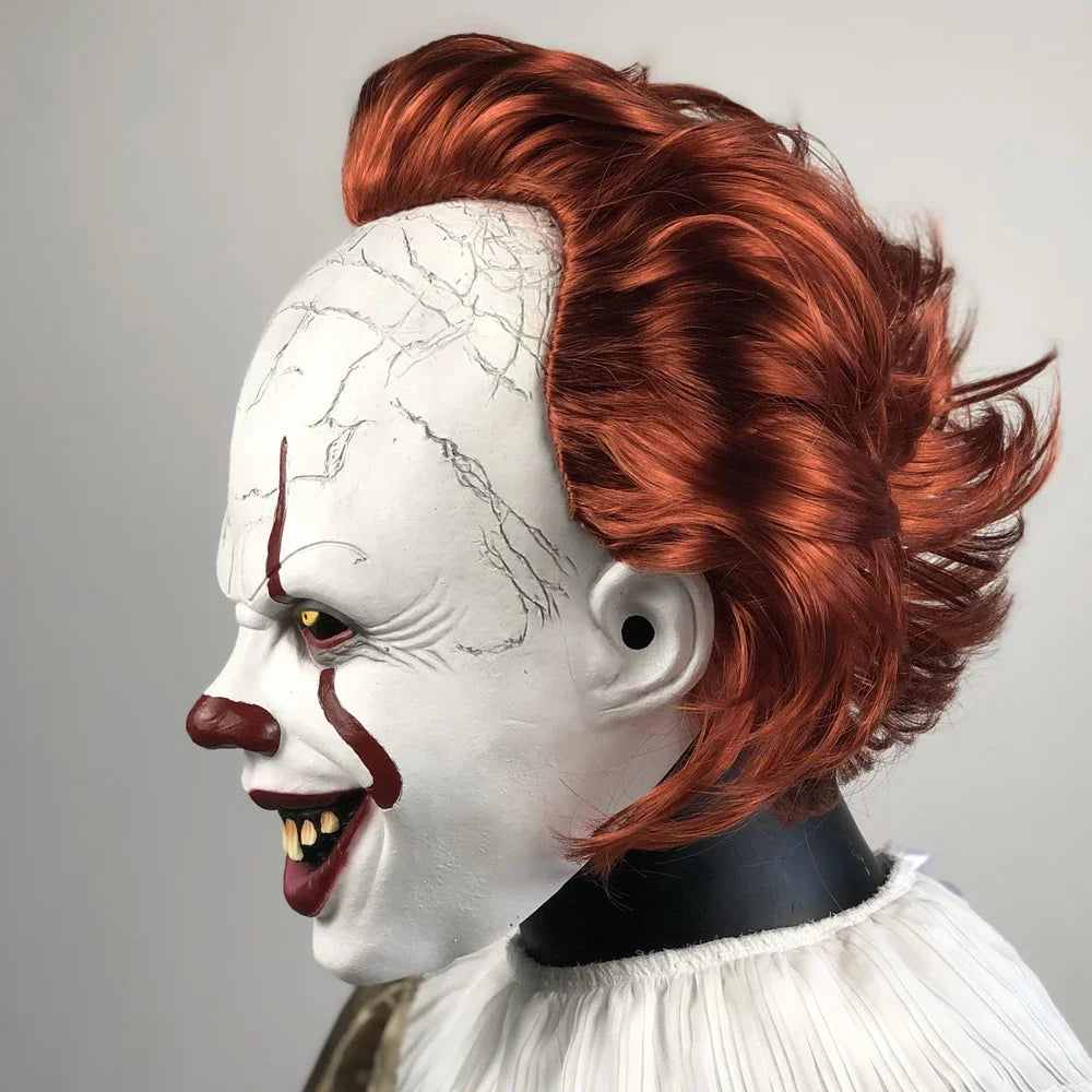 Creepy Pennywise Joker Mask Cosplay Horror Evil Demon Clown Killers Latex HelmetHalloween