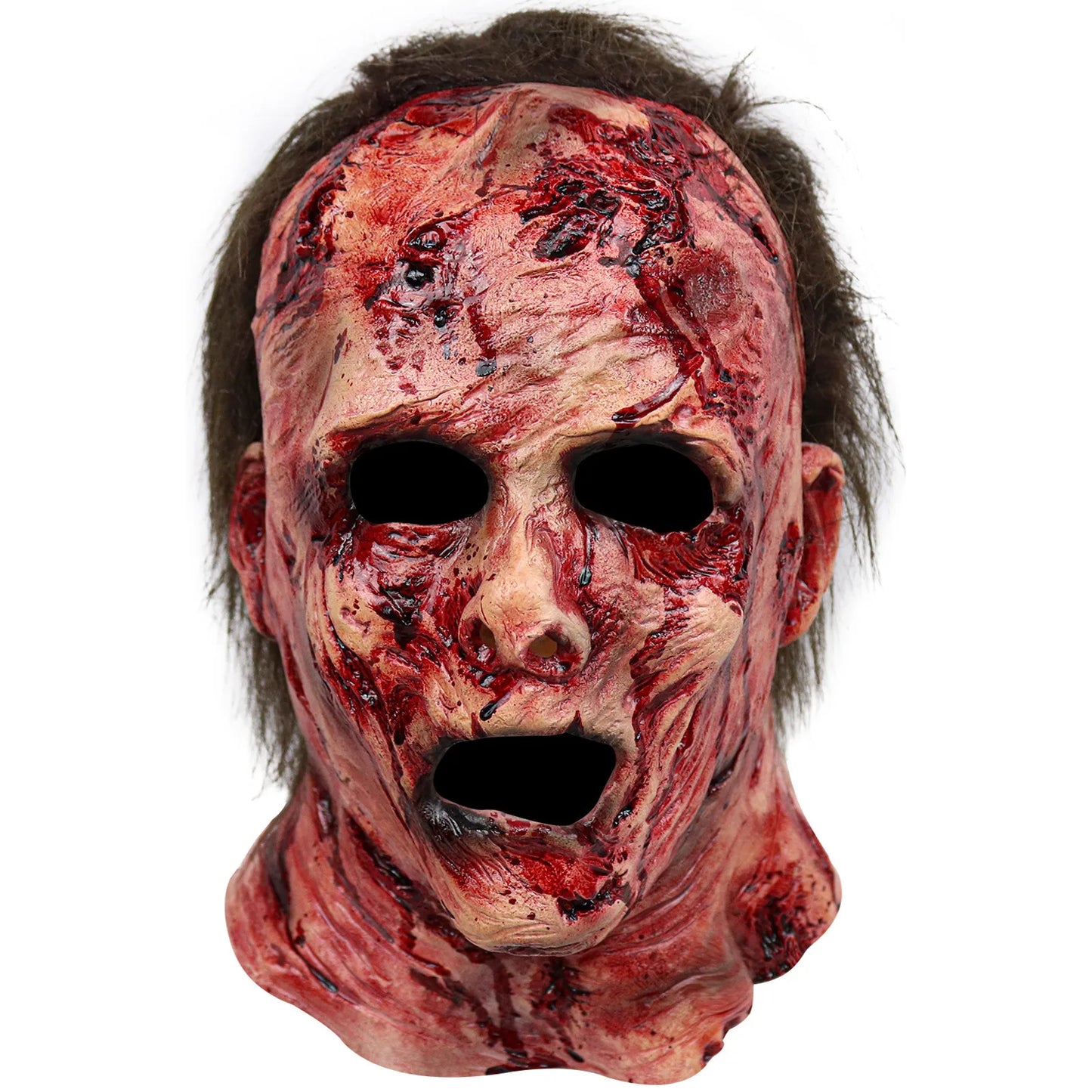 Women's Tops Halloween Silicone Mask Scary Clown Masks Scary Headgear Head Mask Mascaras - Beige