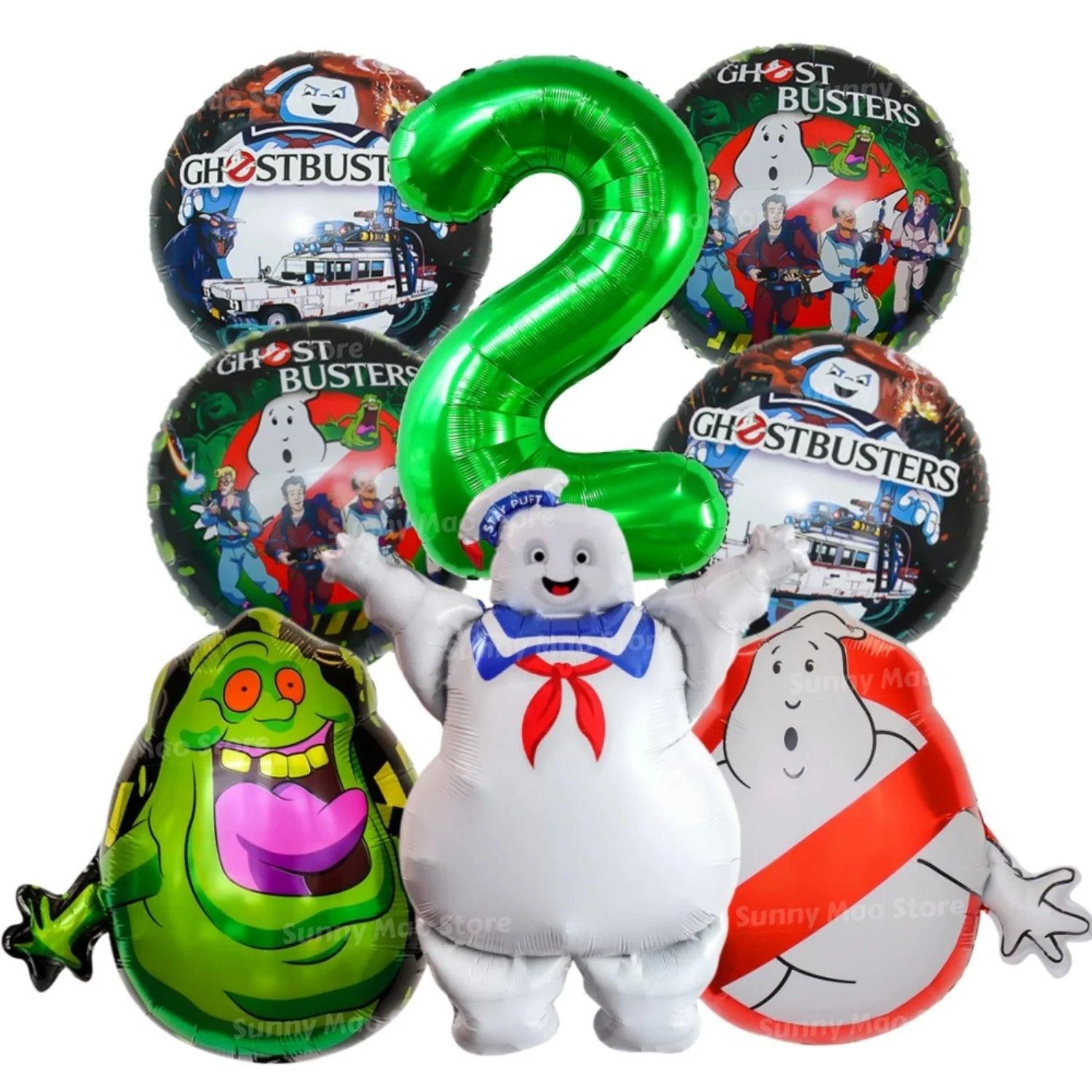 8Pcs paranormal ghost hunter Balloons Set Catch Ghost Balloon 32inch Green Number Balloon for Kids 1-9th Birthday Party - product image 6