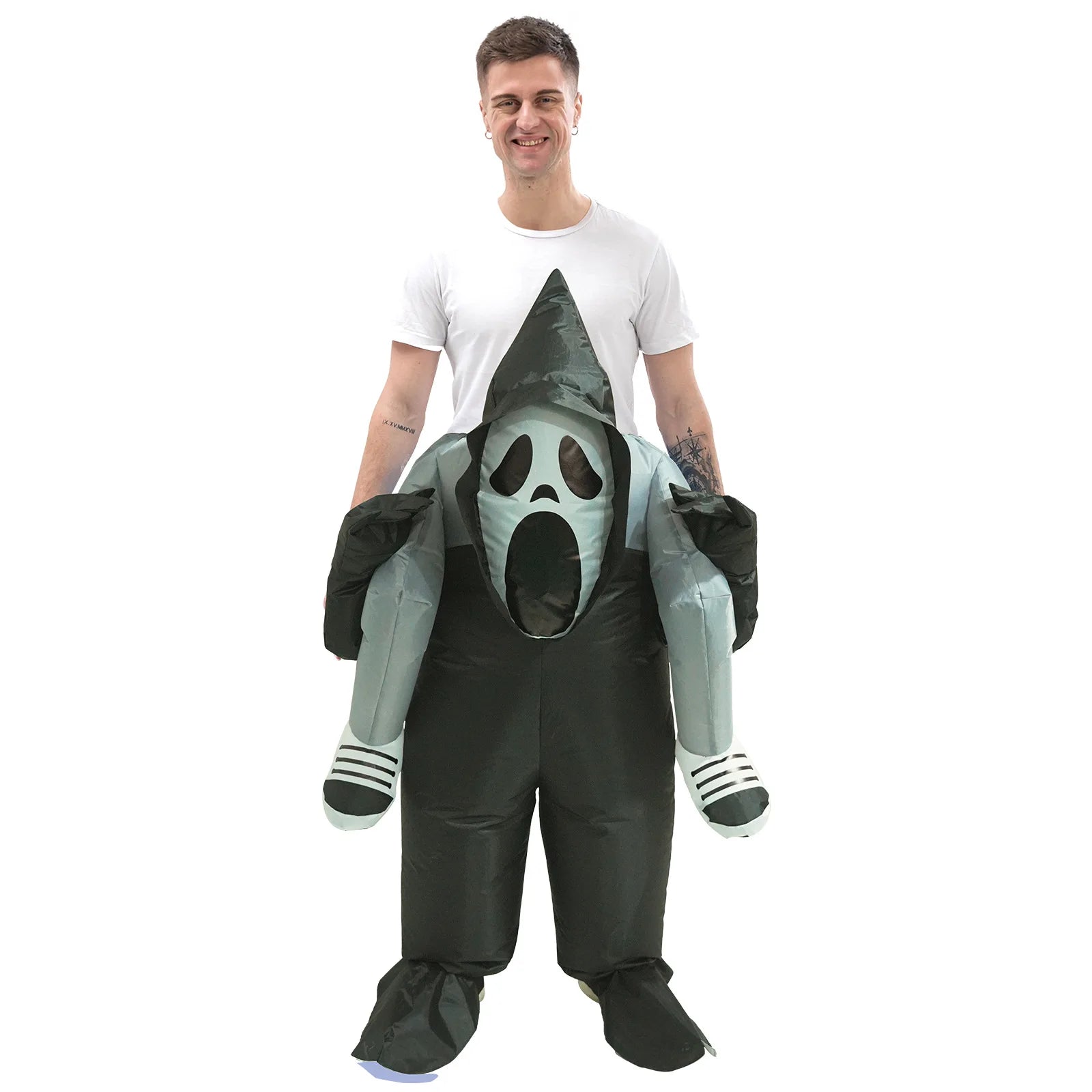 Halloween Ghost Inflatable Costume Scary Cosplay Outfit Ghost Back-Carry Pants Inflatable Cycling Carniva - product image 4