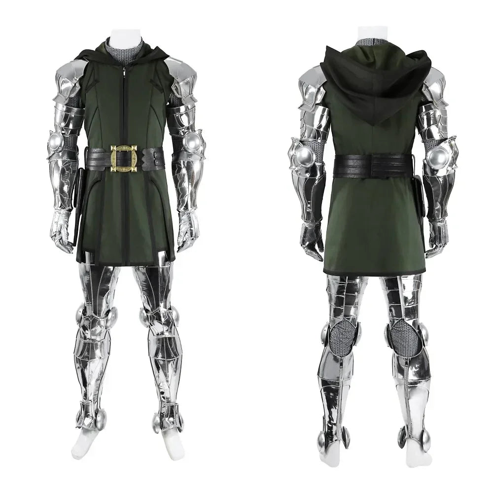 Halloween Black Doom Costume Vest Pants Cloak Outfit Full Set and Individual Items Are - Under top pants / M
