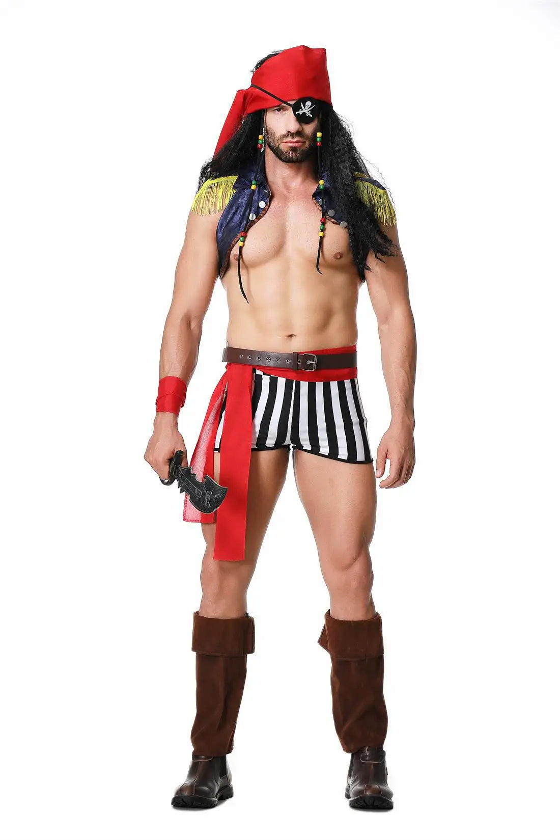 Men Caribbean Pirate Costume Halloween Ball Themed - product image 4