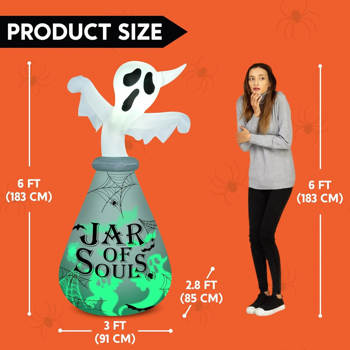 Ghost Halloween Decoration - Green Inflatable - product image 5