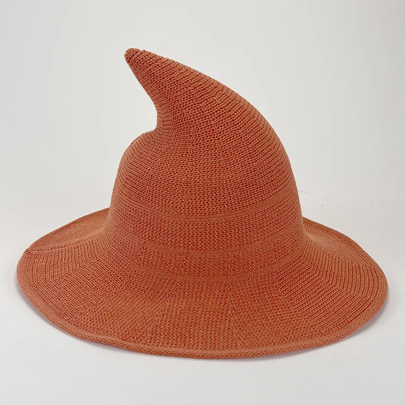 Knitted Witch Hat Pointed Wide Brim Wool Halloween Christmas Costume Party Cosplay Winter Fashion Cap for - product image 5