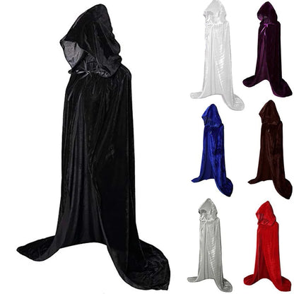 Halloween Cloaks Gothic Hooded Cloak Adult Elf Witch Long Purim Carnival Capes Robe Larp Women Men Vampires - product image 2