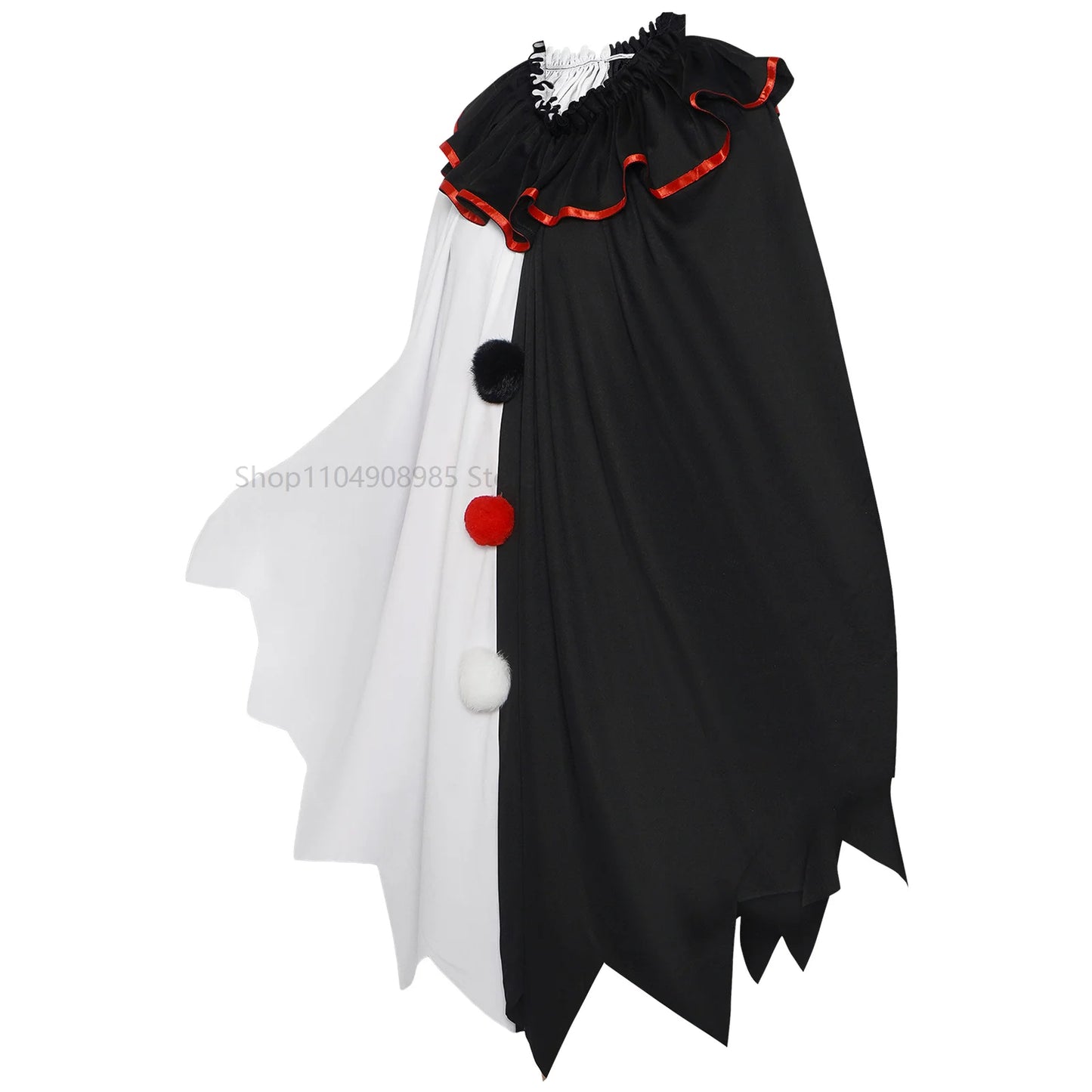Scary Clown Costume Halloween Costume Black and White Cape Adult Costume Halloween Women's - View 4