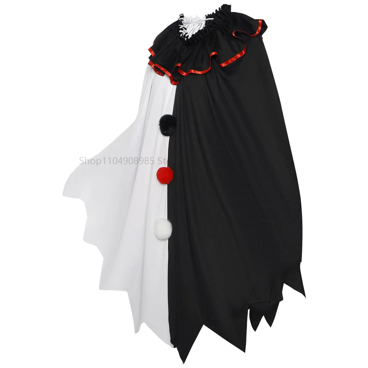 Clown Black White Unisex Adult Halloween Cape Costume - product image 4