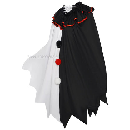 Scary Clown Costume Halloween Costume Black and White Cape Adult Costume Halloween Women's - View 4