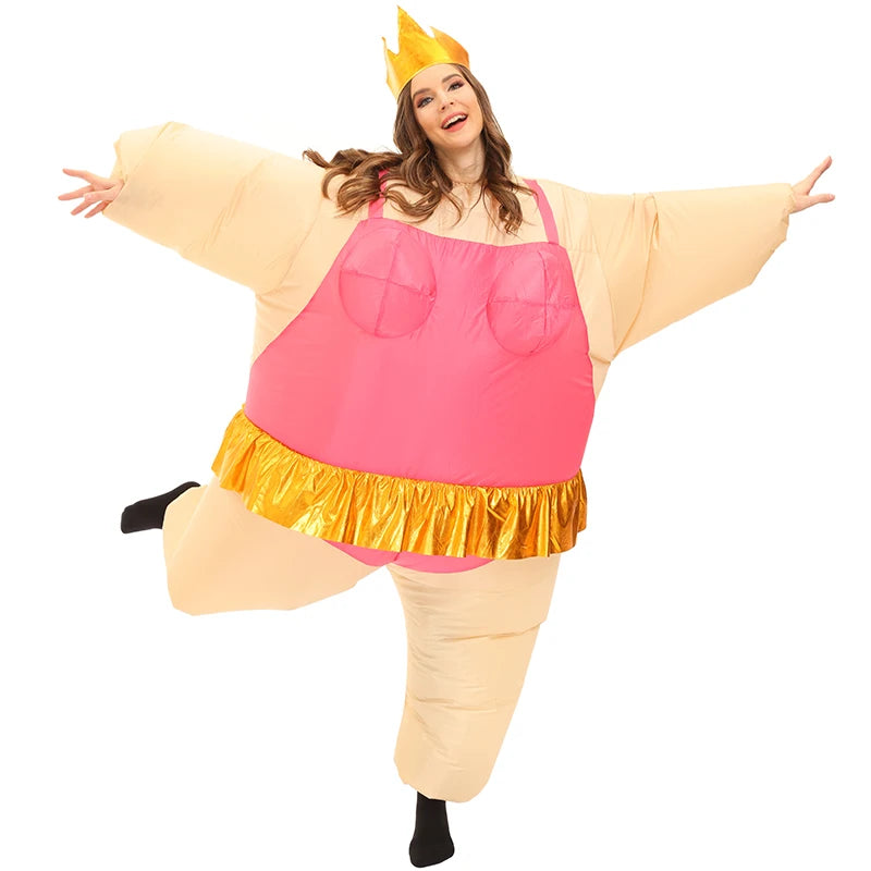Adult Inflatable Ballet Clowns Costume Fit for Halloween Performance Joker Costume for Men - 1116 Adult Size / 59.1–74.8 in (150–190 cm)