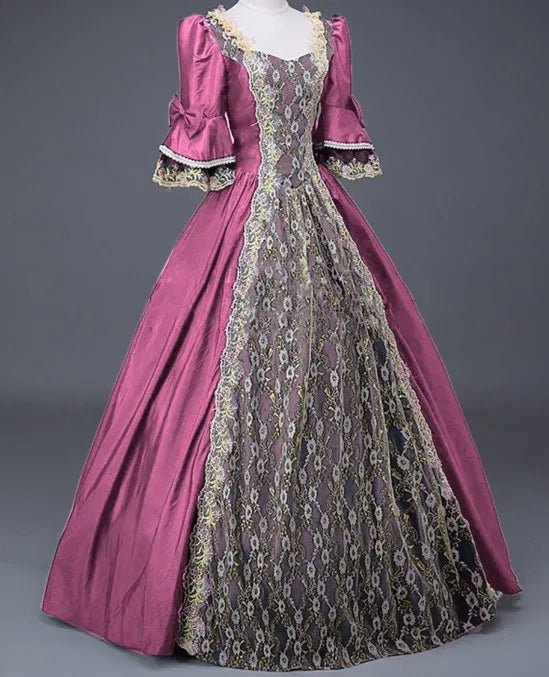 Halloween Costume for Adult Women's Palace Court Medieval Renaissance Retro Gothic - color 15 / L