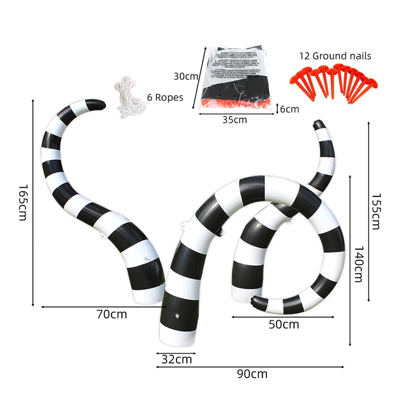 Sandworm Inflatable Halloween Decoration - Black - product image 5