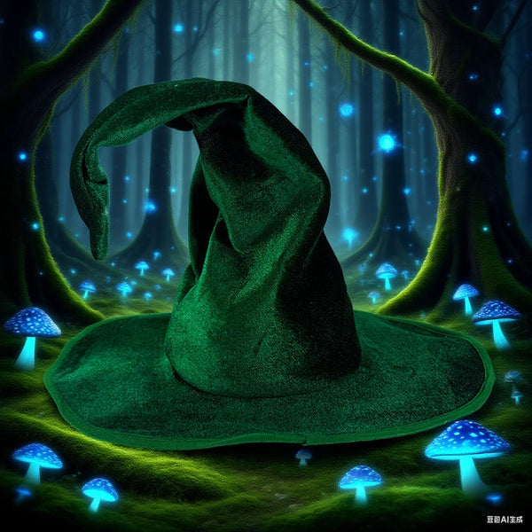 Halloween Witch Hat Velvet Comfortable Witch Hat Black Purple Green Hat for Cosplay Holiday Party Halloween - product image 1