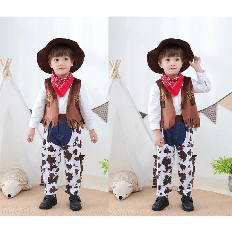 Boys Cowboy Halloween Costume Set – Ages 1–11