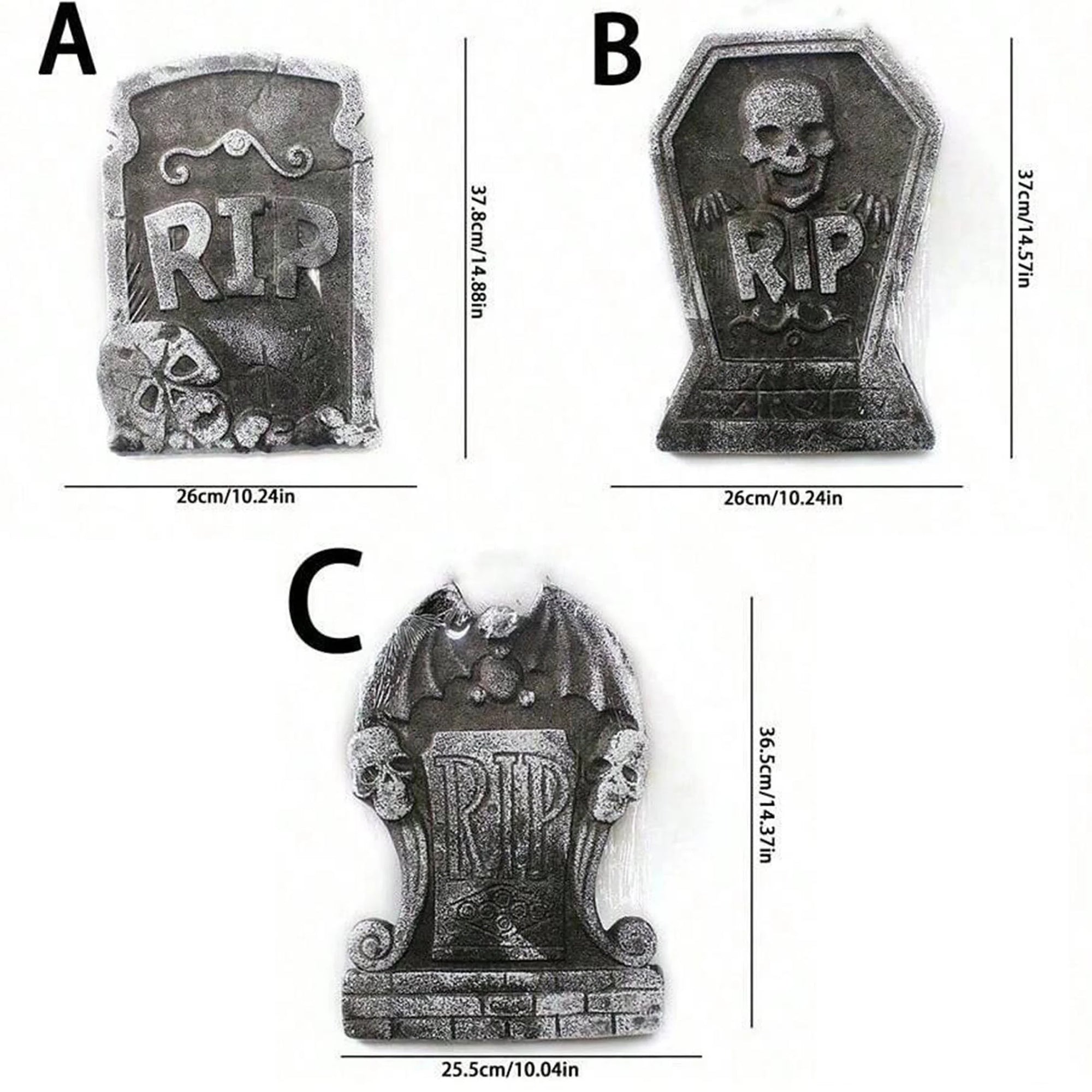 1PC Halloween Foam Tombstone with RIP Letters Scary Graveyard Decoration for Yard Haunted House Party Display - product image 2