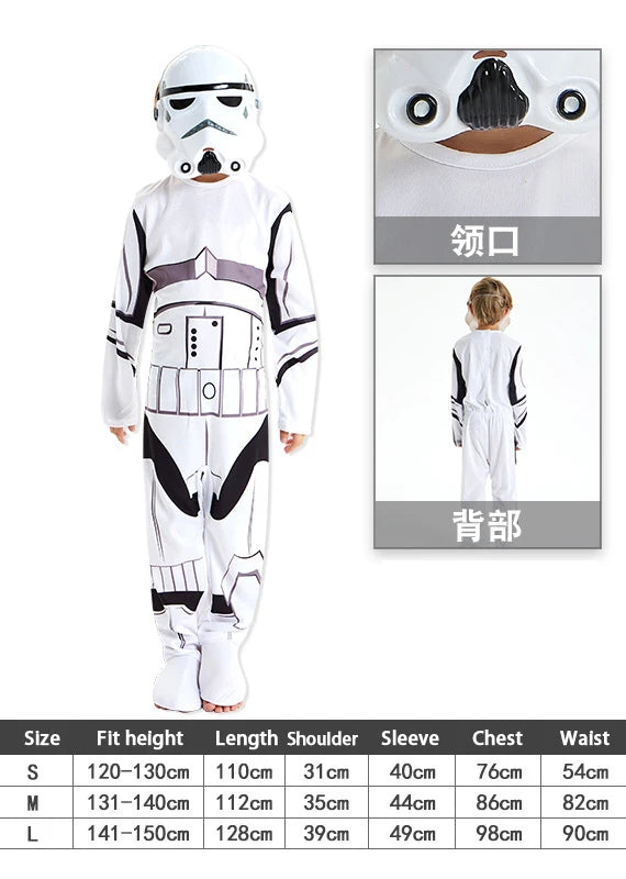 Halloween Kylo Ren White Soldier Obi-Wan Kenobi Kids Costume Jedi Warrior Kids Darth Vader - style 1 / L