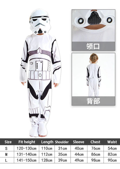 Halloween Kylo Ren White Soldier Obi-Wan Kenobi Kids Costume Jedi Warrior Kids Darth Vader - style 1 / L