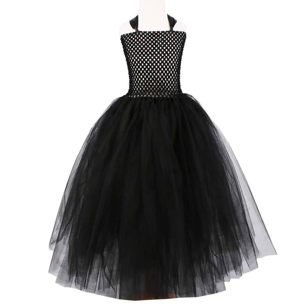 Kids' Princess Birthday Dark Black Evil Queen Mesh Wings Halloween - product image 6