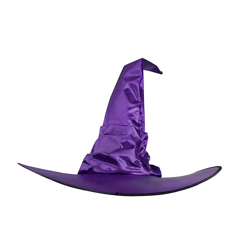 Halloween Witch Hats Black Folds Wizard Hat for Kids Adult Women Men Costume Props - View 8