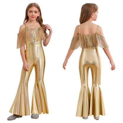 Kids' Disco Shiny Hippie Sleeveless Sequins Tassels 70s 80s Costume - alternate view 18
