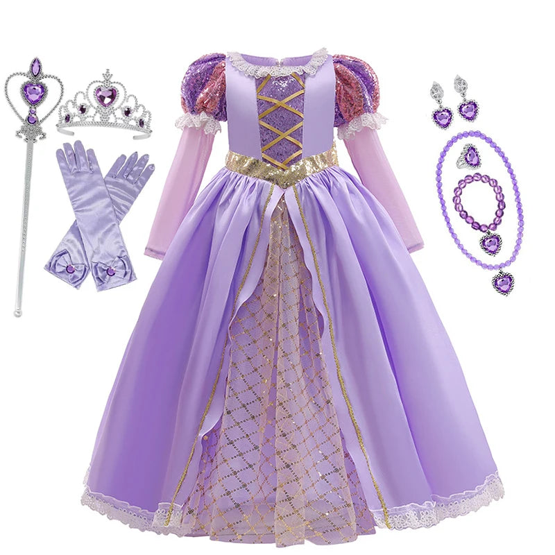 Rapunzel-Inspired Princess Costume for Girls | Fairy-Tale Gown