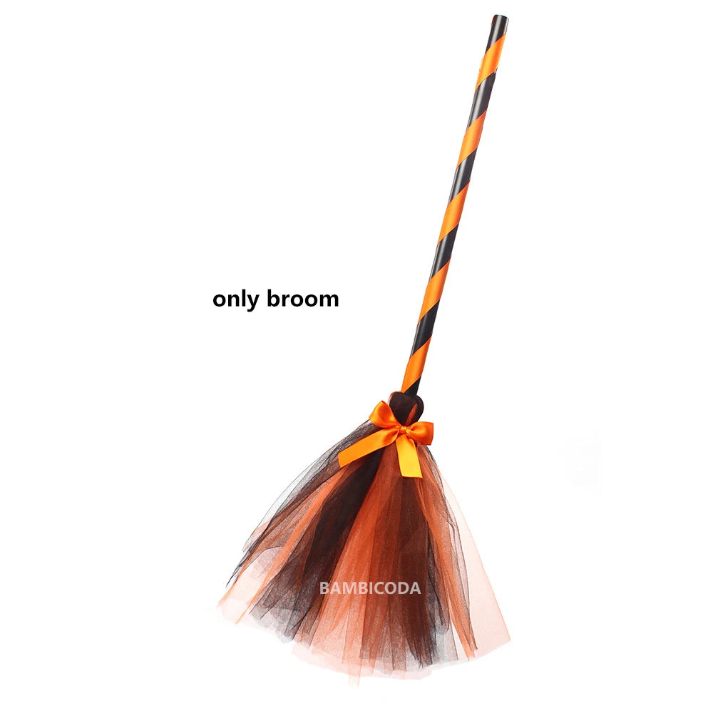 Kids' Witch for Girls Tutu Knee Dress Broom Pantyhose Outfit Girls dresses Hat - alternate view 26