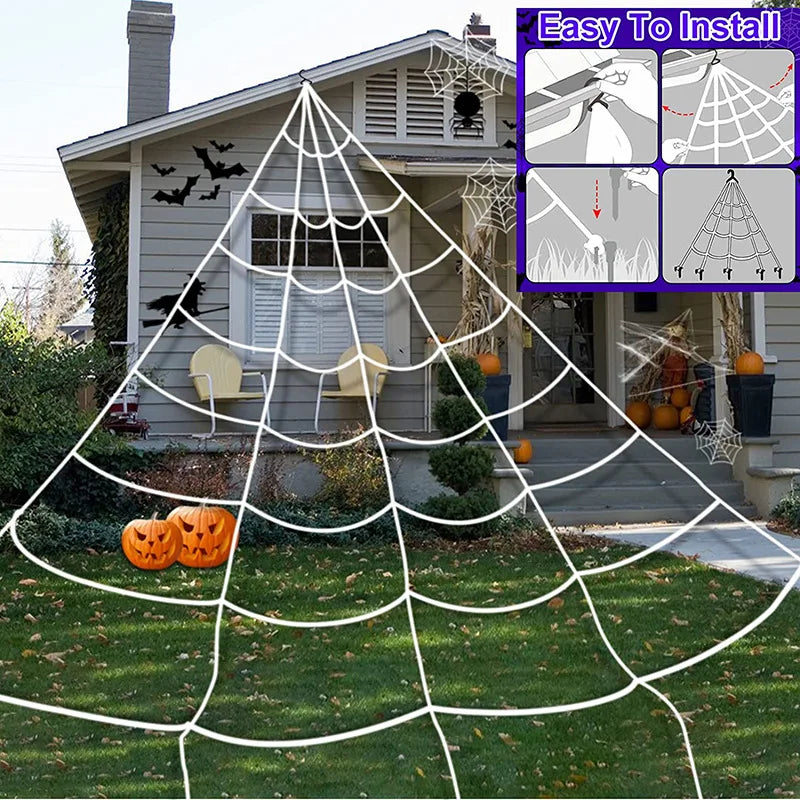 26.2 FT Spider Light-Up Outdoor Halloween Spider Web Decoration Costume - product image 6