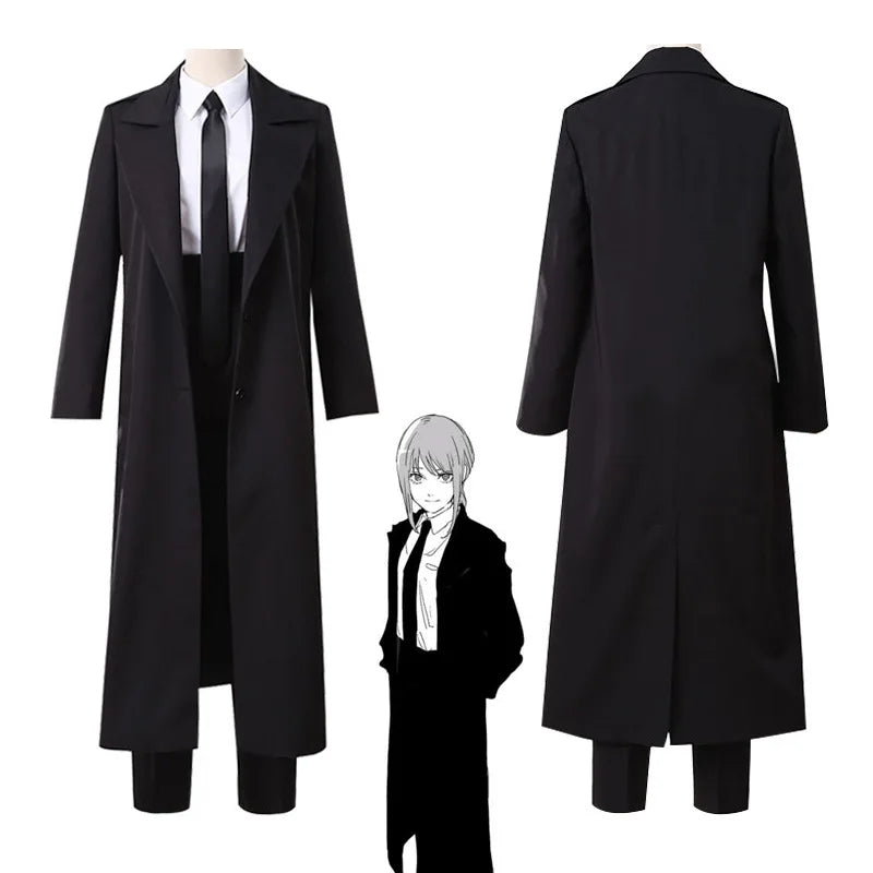 Anime Chain Saw Makima Costume Sawman Makima Costume for Men Women Suits Wigs Trench Shirt - Full Set Suits / XXL