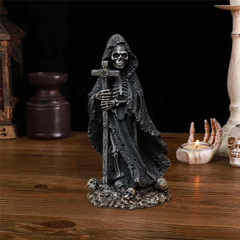 ' - PQWN Skeleton Figurine Evils Grim Reaper For Halloween Home Office Decor - product image 4