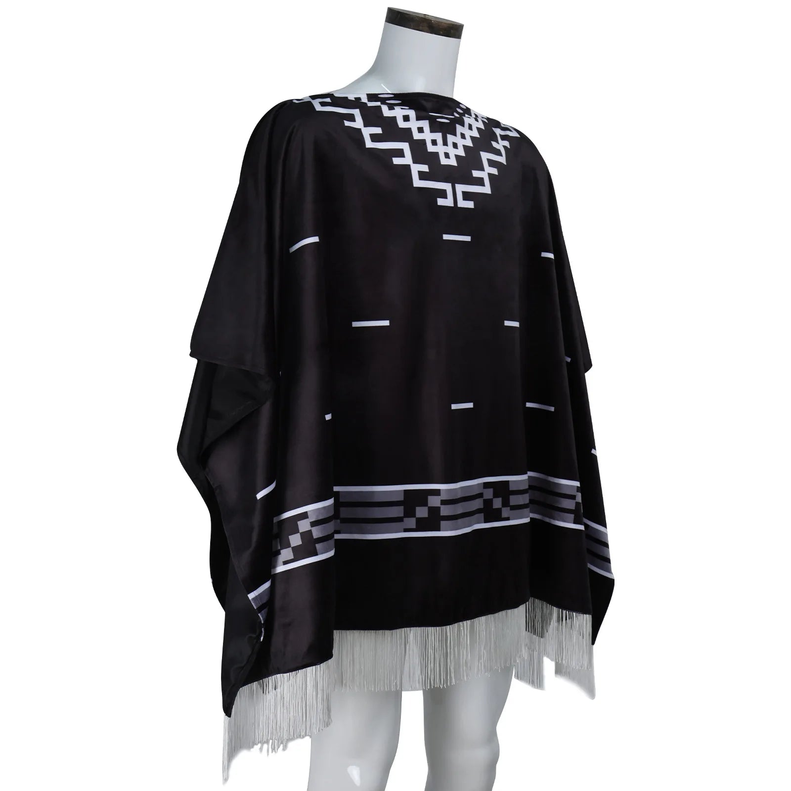 Men's Cowboy Movie Clint Eastwood Poncho Serape Aztec Pattern Costume - alternate view 3