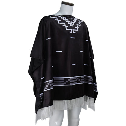 Men's Cowboy Movie Clint Eastwood Poncho Serape Aztec Pattern Costume - alternate view 3