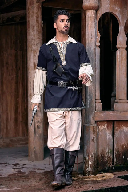Men's Medieval Knight Tunic Renaissance Mercenary Scottish Warrior LARP Costume - alternate view 5