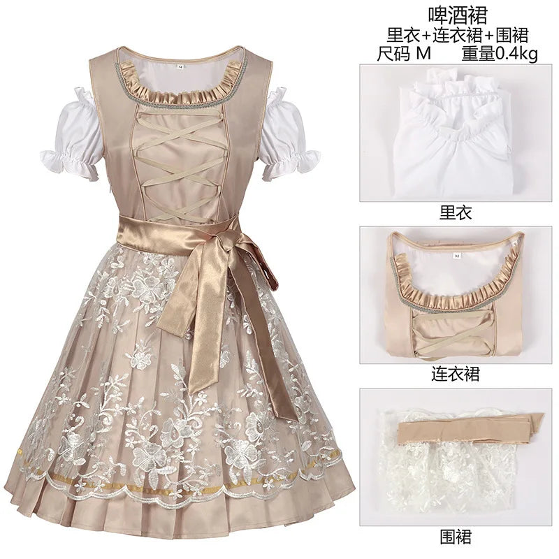 Kids' German Oktoberfest Maid Dress Bavarian Traditional Embroidery Costume - alternate view 11