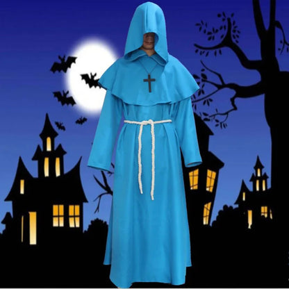 Halloween Costume Ancient Costumes Medieval Monk Costumes Monk Robes Wizard Costumes - Brown / XXL