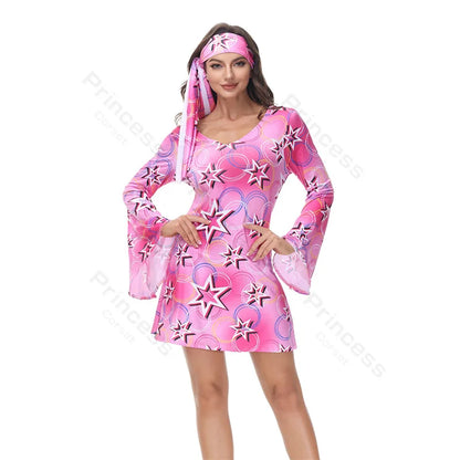 70s Costume Disco Dresses for Women Halloween Costume Sexy Hippie Costume Disco Dress with Disco Headband 70s - product image 10